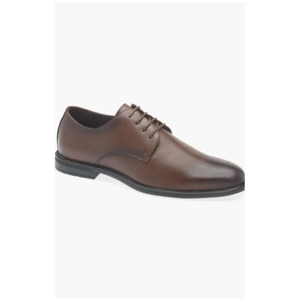 NIB Geoffrey Beene Ribbed Derby Dress Shoes Mens 9.5 Brown Lace Up Formal